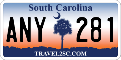 SC license plate ANY281