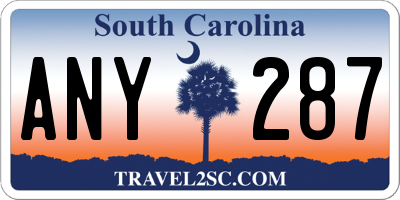 SC license plate ANY287