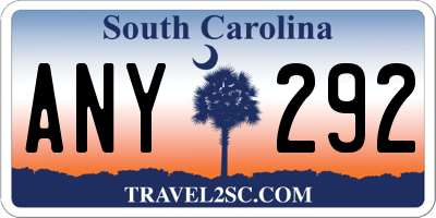 SC license plate ANY292