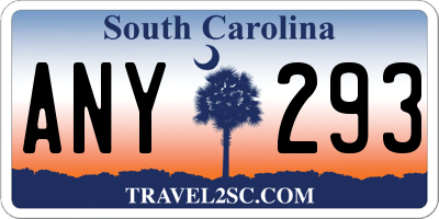 SC license plate ANY293