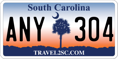 SC license plate ANY304