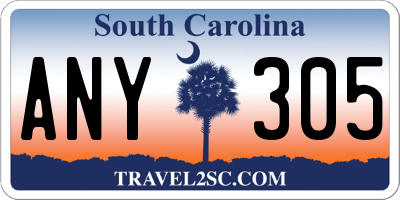 SC license plate ANY305