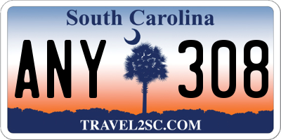SC license plate ANY308