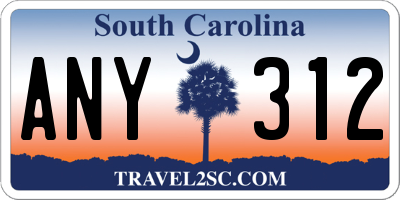 SC license plate ANY312