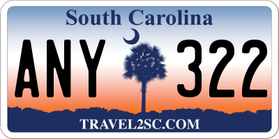 SC license plate ANY322