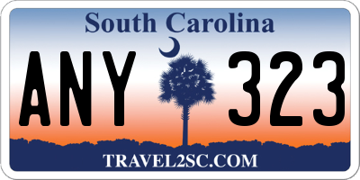 SC license plate ANY323