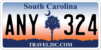 SC license plate ANY324