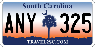 SC license plate ANY325