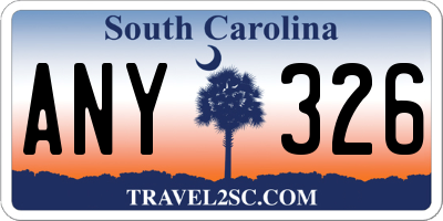 SC license plate ANY326