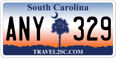 SC license plate ANY329
