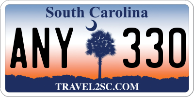 SC license plate ANY330