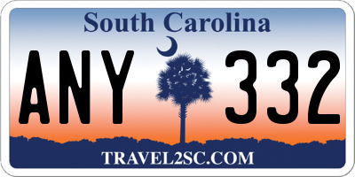 SC license plate ANY332