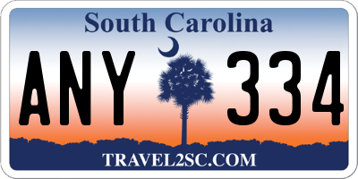 SC license plate ANY334