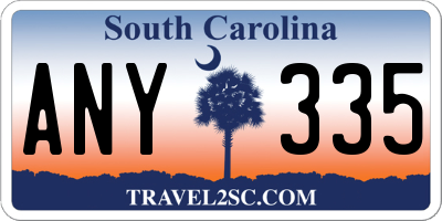 SC license plate ANY335