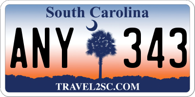SC license plate ANY343