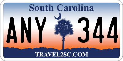 SC license plate ANY344
