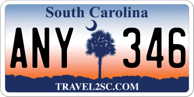 SC license plate ANY346