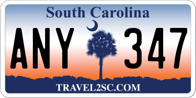 SC license plate ANY347