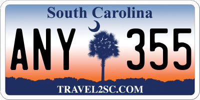 SC license plate ANY355