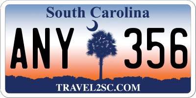 SC license plate ANY356