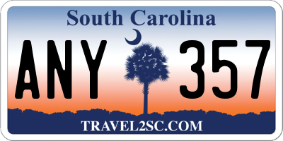 SC license plate ANY357