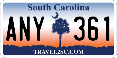 SC license plate ANY361