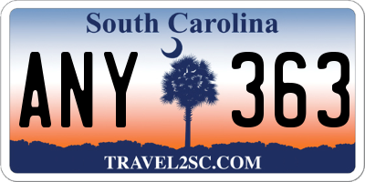 SC license plate ANY363