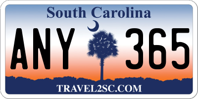 SC license plate ANY365