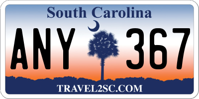 SC license plate ANY367