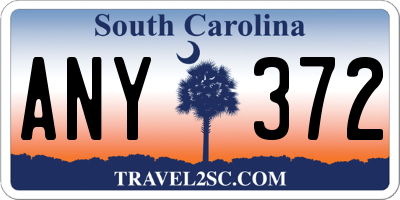 SC license plate ANY372