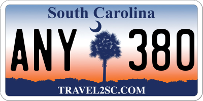 SC license plate ANY380