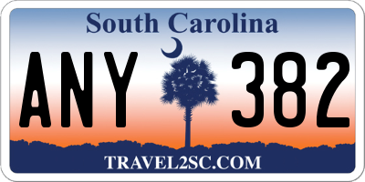 SC license plate ANY382