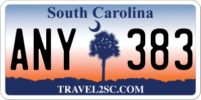 SC license plate ANY383