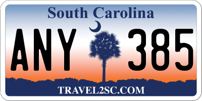 SC license plate ANY385