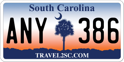 SC license plate ANY386