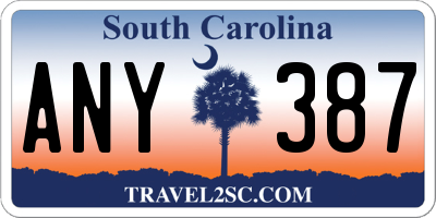 SC license plate ANY387
