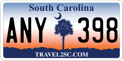 SC license plate ANY398