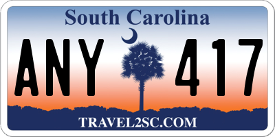 SC license plate ANY417