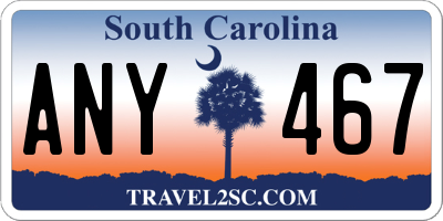 SC license plate ANY467