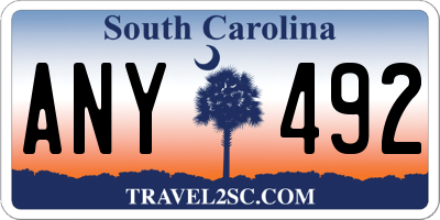 SC license plate ANY492