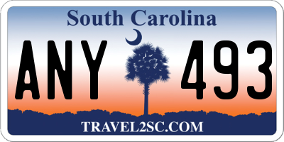 SC license plate ANY493