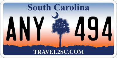 SC license plate ANY494