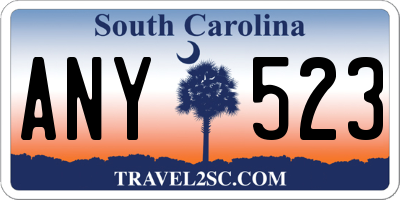 SC license plate ANY523