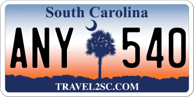 SC license plate ANY540