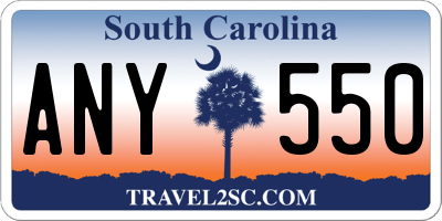 SC license plate ANY550