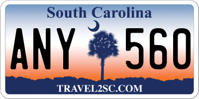 SC license plate ANY560