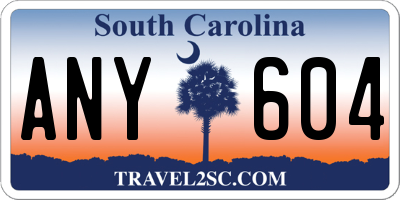 SC license plate ANY604