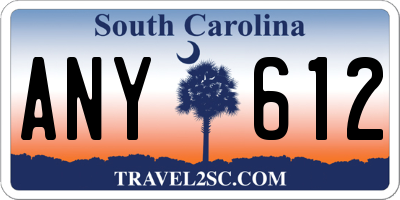 SC license plate ANY612