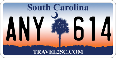 SC license plate ANY614