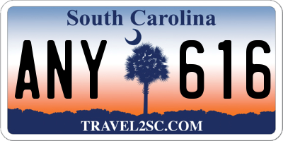 SC license plate ANY616